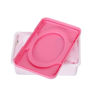 cdar Wet Tissue Storage Box,Wipes Dispenser Case,Baby Wipes Napkin Storage Case with Buckle Lid,Wipe Organiser Storage for Car Office Home Pink