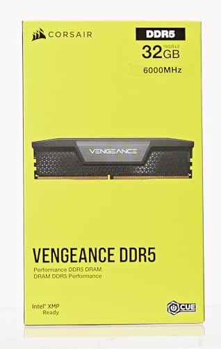 CORSAIR VENGEANCE DDR5 RAM 32GB (2x16GB) 6000MHz CL36 Intel XMP iCUE Compatible Computer Memory - Black (CMK32GX5M2B6000C36)