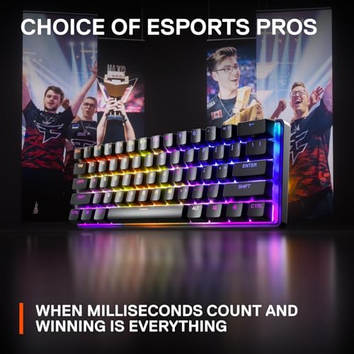 SteelSeries Apex Pro Mini HyperMagnetic Gaming Keyboard – Adjustable Actuation – Compact 60% Form Factor – RGB – PBT Keycaps – USB-C​