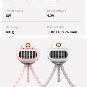 Baby Stroller Fan rechargeable 130 °Automatic Swing Handheld Personal Portable Clip On Fan With Flexible Tripod Desk Fan Ultra Quiet USB Fans Bike Treadmill Crib Car Seat Outdoor Camping Office