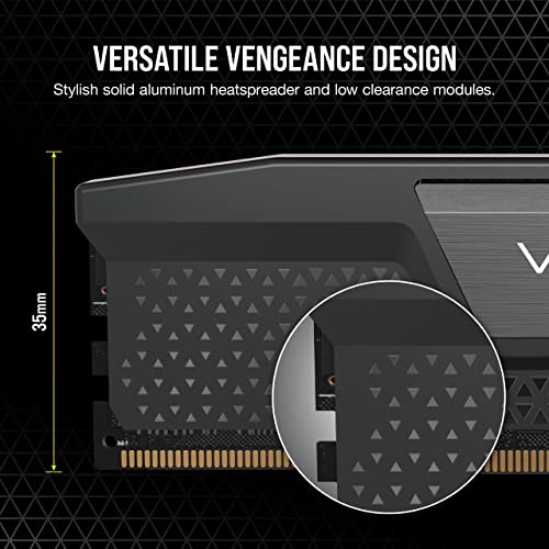 CORSAIR VENGEANCE DDR5 RAM 32GB (2x16GB) 6000MHz CL36 Intel XMP iCUE Compatible Computer Memory - Black (CMK32GX5M2D6000C36)