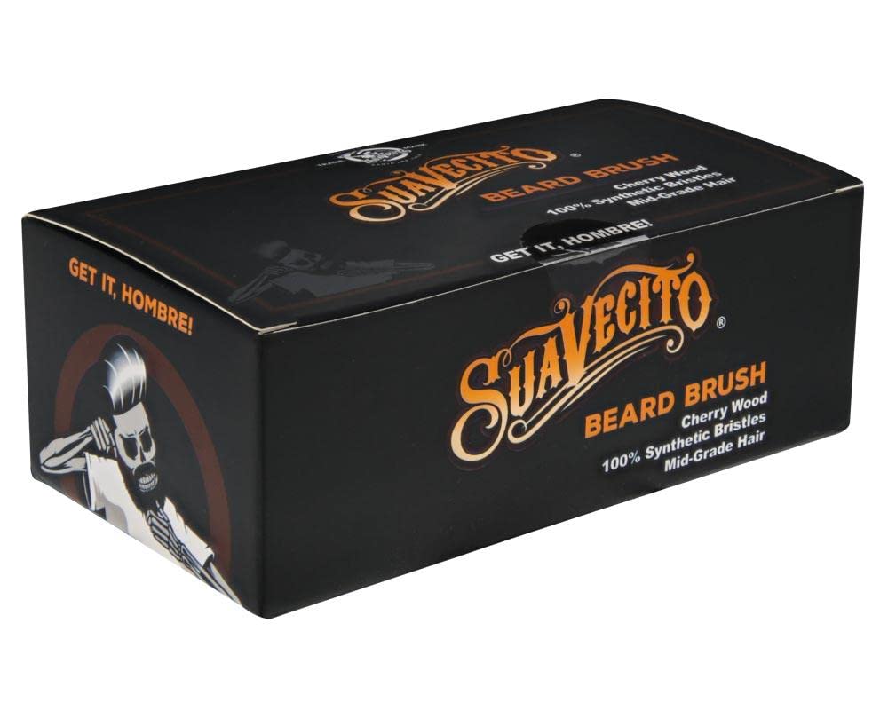 Suavecito Beard Brush Cherry Wood Mid Grade Synthetic Bristles