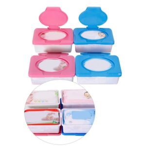 cdar Wet Tissue Storage Box,Wipes Dispenser Case,Baby Wipes Napkin Storage Case with Buckle Lid,Wipe Organiser Storage for Car Office Home Pink