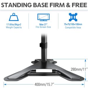 MOUNTUP Dual Monitor Desk Mount + Freestanding & Height Adjustable Monitor Desk Mount