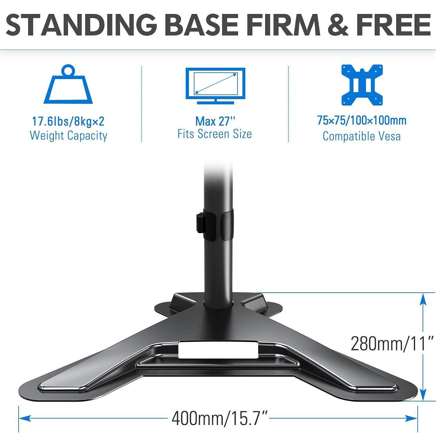 MOUNTUP Dual Monitor Desk Mount + Freestanding & Height Adjustable Monitor Desk Mount