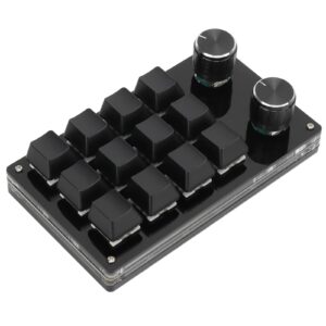 sonew one handed mechanical keyboard 12 key rgb gaming keyboard diy programmable keypad for office gaming lab(full black)