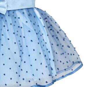 Lilax Baby Girl Lace Sleeveless Dot Tulle Dress Pageant 3 Piece Party Wedding Outfit (3-6 Months, Blue)