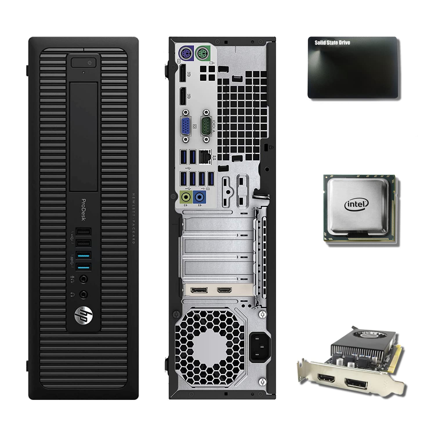 HP Video Editing CAD 800 G2 Desktop Computer PC, Intel Core i7-6500, 3.2 GHz Processor, 32GB RAM, 480GB SSD (Fast Boot) + 10TB HDD, Graphics Card RX-550 4GB GDDR5, WiFi, Windows 10 Pro (Renewed)