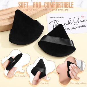 48 Pcs Velour Triangle Powder Puff Soft Velour Makeup Puff Velour Puffs for Face Powder Makeup Triangle Sponges for Wet and Dry Cosmetic Foundation Loose Mineral Powder Body Makeup Tool (Black)