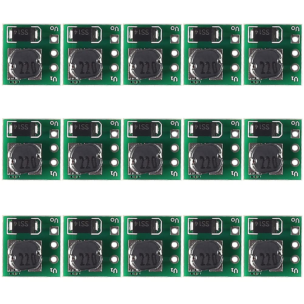 15Pcs 0.9-5V to 5V DC-DC Step Up Power Module 1.5V 1.8V 2.5V 3V 3.3V 3.7V 4.2V to 5V Voltage Boost Converter Board