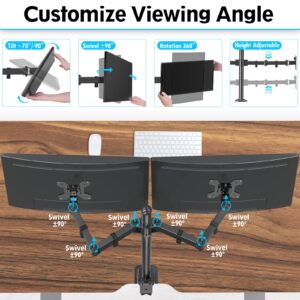 MOUNTUP Dual Monitor Desk Mount + Freestanding & Height Adjustable Monitor Desk Mount