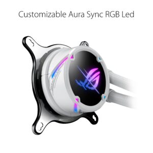 ASUS ROG Strix LC II 240 ARGB White Edition All-in-one AIO Liquid CPU Cooler 240mm Radiator, Intel LGA1700, 115x/2066 and AMD AM4/TR4 Support, 2X 120mm 4-pin PWM Addressable RGB Radiator Fans