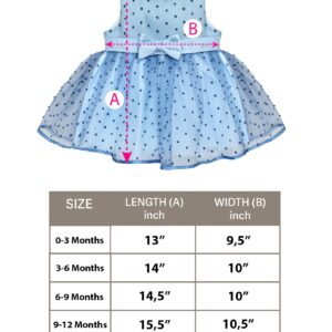 Lilax Baby Girl Lace Sleeveless Dot Tulle Dress Pageant 3 Piece Party Wedding Outfit (3-6 Months, Blue)