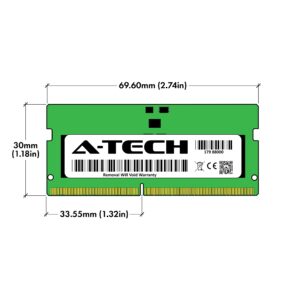 A-Tech 8GB DDR5 4800MHz PC5-38400 CL40 SODIMM 1.1V Non-ECC Unbuffered SO-DIMM 262-Pin Laptop RAM Memory Upgrade Module