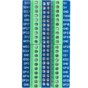 for RPi Pi IO GPIO Terminal Blocks Breakout Board 40Pin 2.54mm / 0.1" Mini Terminal Expansion Board for Raspberry Pi 5 4B 3B+ 3B 2B Zero Zero W