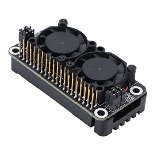 embedded heatsink with fan,radiator shell for raspi zero 2w with aluminium alloy double fans, jumper cap, rgb led, program control, 3 color rgb light for raspberry pi zero and for zero 2w