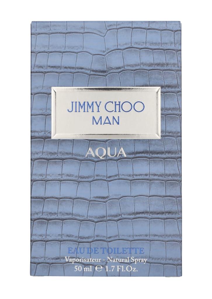 JIMMY CHOO Man Aqua Eau de Toilette - Long Lasting Fragrance with notes of Grapefruit, Geranium & Salty Moss - Sweet & Woody - 1.7 fl. oz.