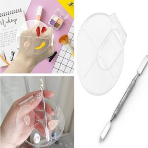 RUITASA Hand Makeup Mixing Palette, Makeup Mixing Palette, Makeup Hand-Held Palette, Nail Art Manicure Palette and 1 Pieces of Makeup Handheld Palette and 1 Pieces Stainless Steel Rod