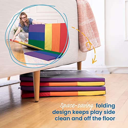 ECR4Kids SoftZone Turning Tiles Activity Mat, Folding Playmat, Assorted