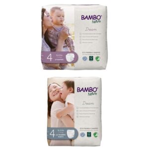 bambo nature premium eco-friendly baby diapers, size 4, 27 count and training pants, size 4, 22 count