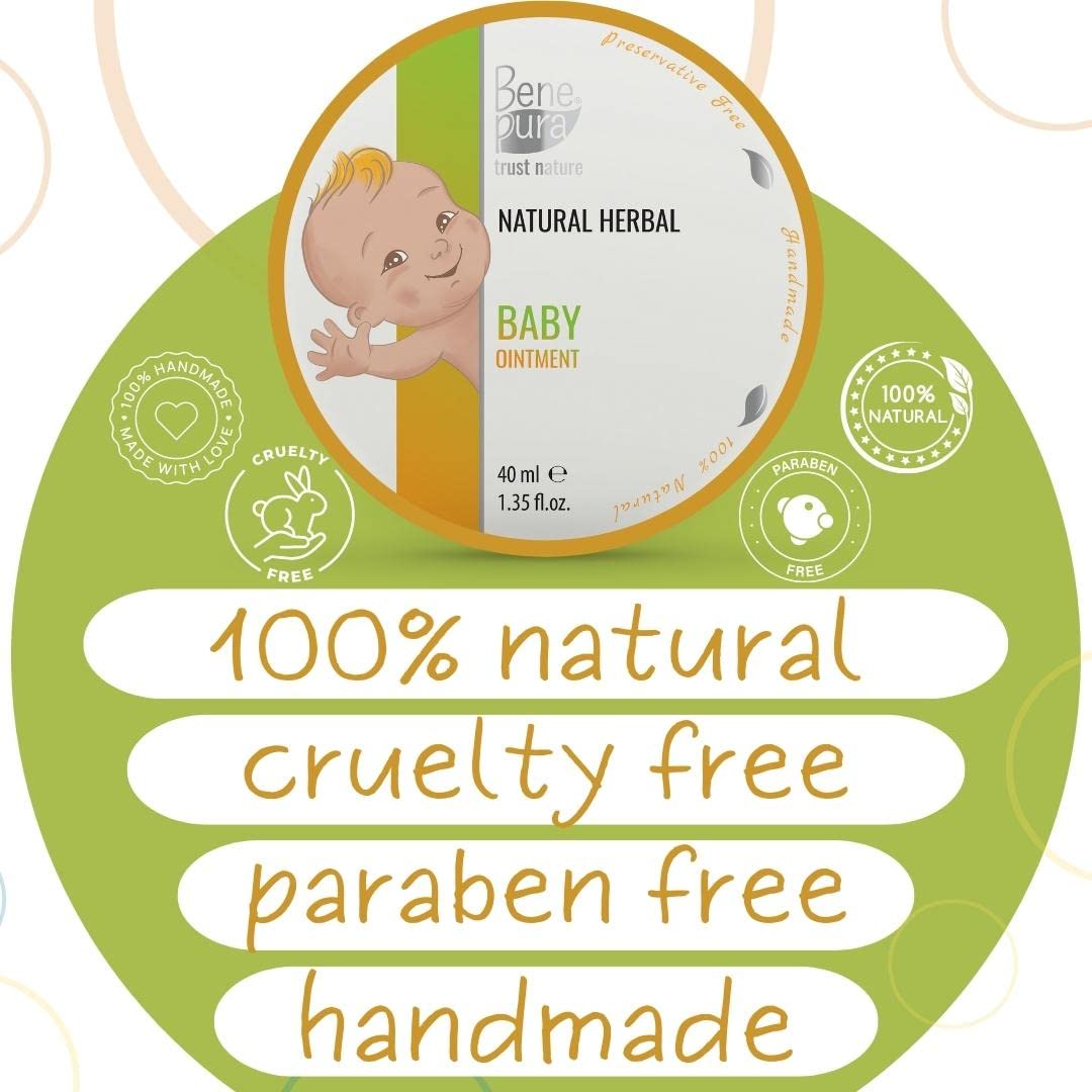 BenePura Diaper Rash Ointment 1.35 fl. Oz - Natural Baby Ointment for Diaper Rash with Calendula and Chamomile - Diaper Rash Cream for Baby - Diaper Cream, Baby Butt Cream, Baby Rash Cream