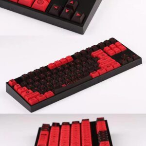 GOTMOKAY DIY Keycap Red&Black Personalise Keycap Cherry PBT Dye-Sublimated 178 Keycaps Cherry Factory Height for Mechanical Gaming Keyboard (Black&Gray)