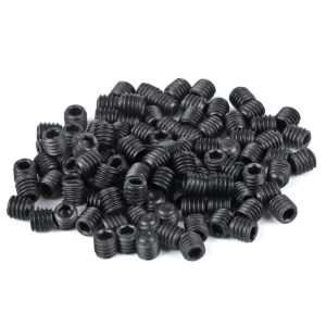 niooliuk pack of 100 m3x3mm metric carbon steel hex socket set flat point grub screws black for towel rack door knob