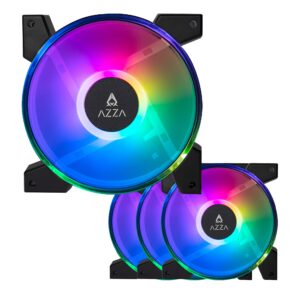 AZZA Hurricane III ARGB Case Fan 120mm, Hub Included - 4 Pack