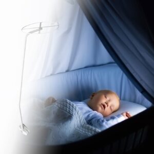 Steel Net Stand Holder Set, Height Adjustable Clip- On Lightweight Crib Canopy Holder Bracket, Net Accessories for Bed