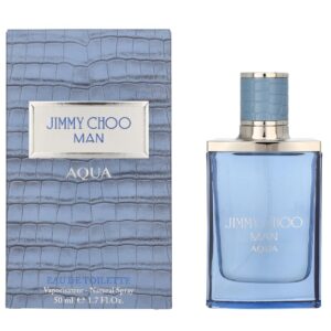 JIMMY CHOO Man Aqua Eau de Toilette - Long Lasting Fragrance with notes of Grapefruit, Geranium & Salty Moss - Sweet & Woody - 1.7 fl. oz.