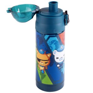 Octonauts Above & Beyond Blue Stainless Steel 13 oz Insulated Water Bottle for Kids - Spill Proof Lid, Easy to Use, Reusable - Keep Liquids Hot/Cold For Hours - Great for Travel, School, Sports, Camp