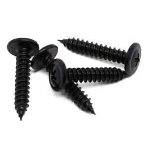 #10 x 1" Black Modified Wafer Truss Head Wood Screws, 50 PCS