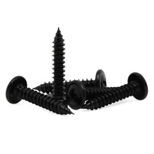 #10 x 1" Black Modified Wafer Truss Head Wood Screws, 50 PCS