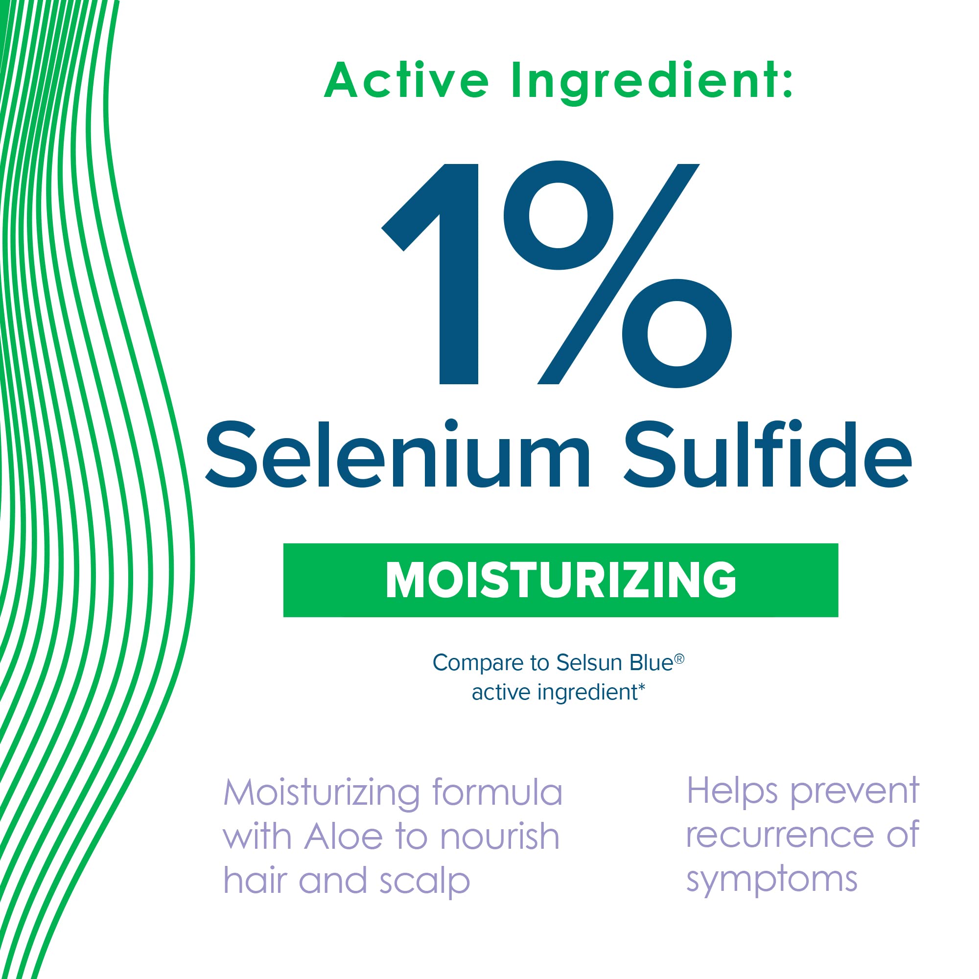 True+Real Moisturizing Dandruff Shampoo with Aloe and Selenium Sulfide 1%, 11fl oz