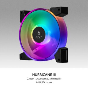 AZZA Hurricane III ARGB Case Fan 120mm, Hub Included - 4 Pack