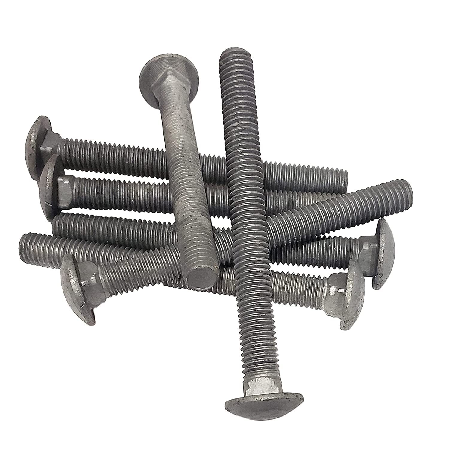 1/2" - 13 x 5" Carriage Bolt | Round Head| Hot Dip Galvanized | 10pcs