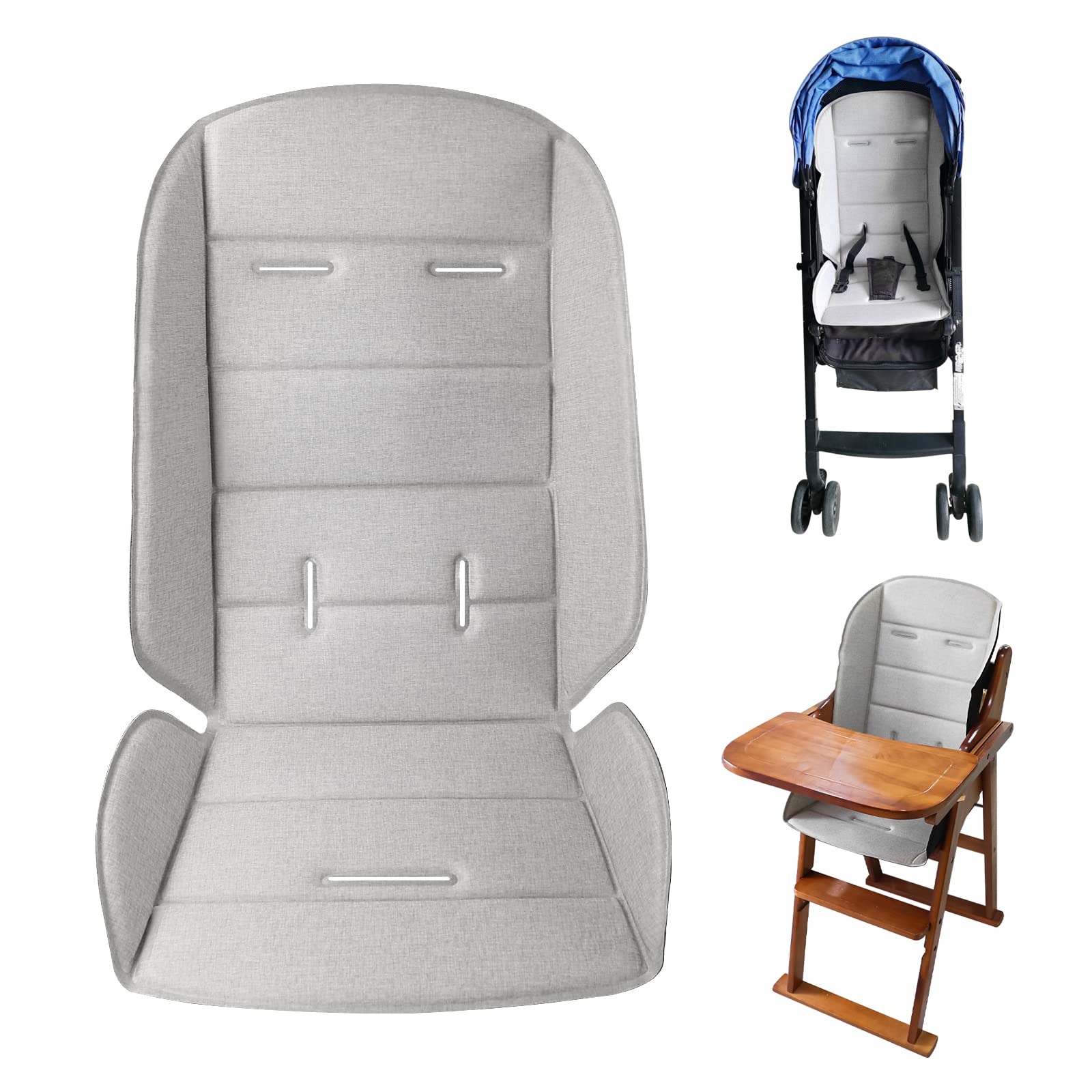 Stroller Pad, Baby Stroller Pad, Baby Stroller Cushion Pad, Stroller Seat Pad, High Chair Pad, with Five-Point Seat Belt Hole Design, Soft and Comfortable, The Baby Sits More Comfortably