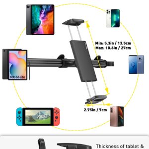 Car Tablet Holder Mount for iPad: Headrest Tablet Stand for Car Back Seat Compatible with iPad Pro Air Mini | Galaxy Tab | Kindle Fire HD | Switch OLED or Other 4.7-12.9" Devices