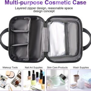 14inch Makeup Train Case PC ABS Cosmetic Case Hardshell Makeup Bag Organizer Valentines Day Gifts for Him Women Travel Outside Activity