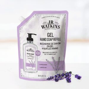 J.R. Watkins Gel Hand Soap Refill, Moisturizing Hand Wash, All Natural, Alcohol-Free, Cruelty-Free, USA Made, Lavender, 34 Fl Oz (Pack of 3)