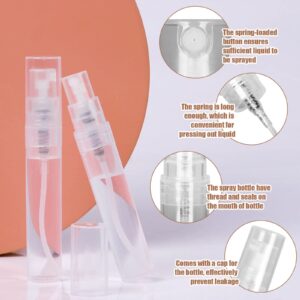 Fandamei 60PCS 5ml Mini Spray Bottle, Mini Clear Plastic Spray Bottle Empty, Fine Mist Refillable Mini Perfume Bottle, Perfume Atomizer, Small Empty Sample Containers, Plastic Portable Travel Bottle