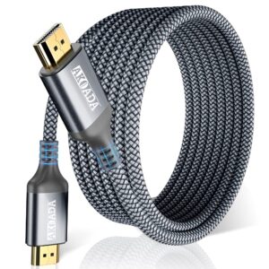 AkoaDa 4K HDMI Cable 15FT, 18Gbps High Speed HDMI 2.0 Braided Cable, 4K-60Hz HDR, Ultra HD, 2K, 1080P, ARC Compatible with TV, PC, PS5/4/3, Projector, Monitor ect.