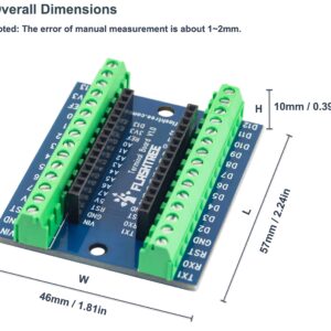 3pcs for Nano Breakout Board Terminal 3.81mm / 0.15" Expansion Shield for Arduino Nano V3.0 AVR ATMEGA328P Module (Blue)