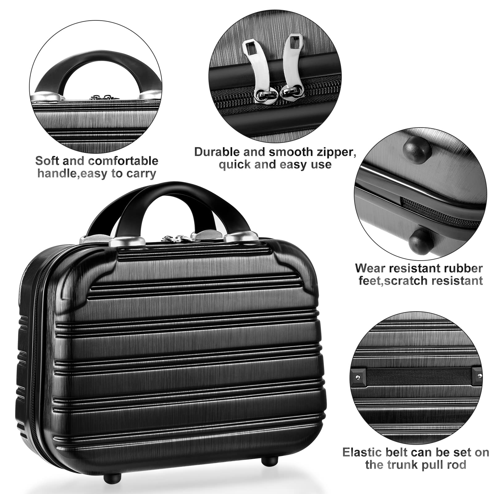 14inch Makeup Train Case PC ABS Cosmetic Case Hardshell Makeup Bag Organizer Valentines Day Gifts for Him Women Travel Outside Activity