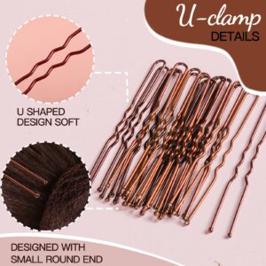 Fandamei Hair Accessories Set: 20PCS Mesh Hair Nets Invisible and 40PCS U Shaped Hair Pins for Women, Girls, Ballet Bun Maker & Dance (Hair Nets- 20 inch(50cm), Hair Pins- 2.4 inch(6cm)), Brown