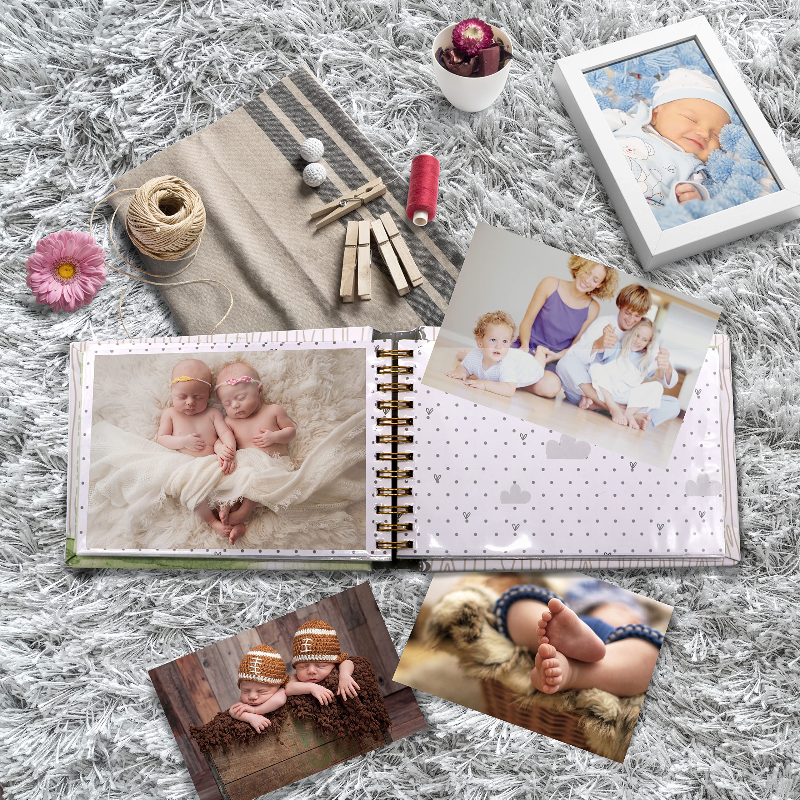 Holoary You Are So Loved Little One Grandma's Brag Book, Small Baby Photo Album 4” x 6” 32 Photos, Woodland Animals Design