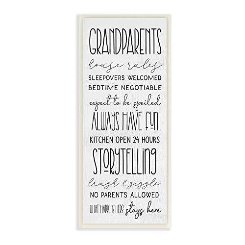 Stupell Industries Grandparents House Rules Fun Rustic Family Sign,Design by Lil' Rue