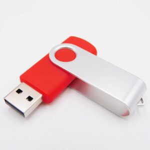 Swivel USB Flash Drives Memory Sticks Thumb Drive Pen jumpdrive U Disk for Pupil & Students (2GB Red with Type-C/OTG Converter)