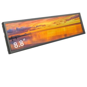 LESOWN 8.8 inch Monitor PC Case Temperature Display Mini Ultra Wide Monitor Stretched Bar Display AIDA64 PC Sensor Panel 1920x480 Small Temp Monitor for RPi CPU Monitoring