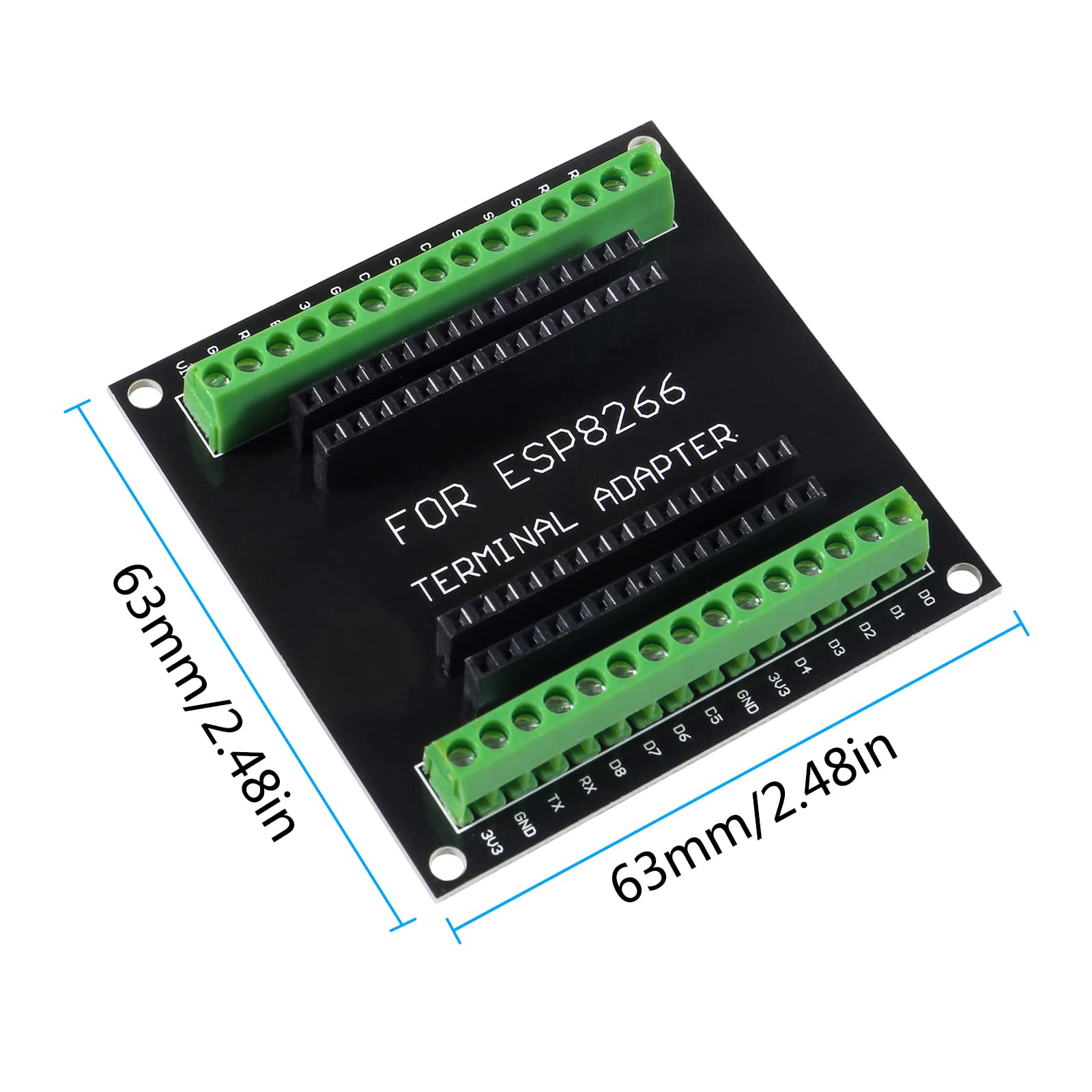 MELIFE 3 Pack ESP8266 Breakout Board GPIO 1 into 2 Double-layer PCB Board for ESP8266 ESP-12E for NodeMCU Development Board